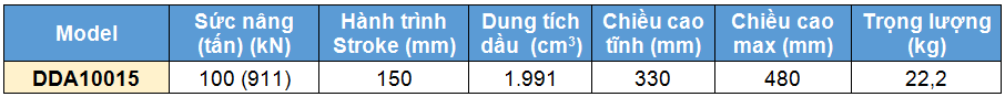 Kich 2 chieu bang nhom 100 tan 150 mm, kich 2 chieu