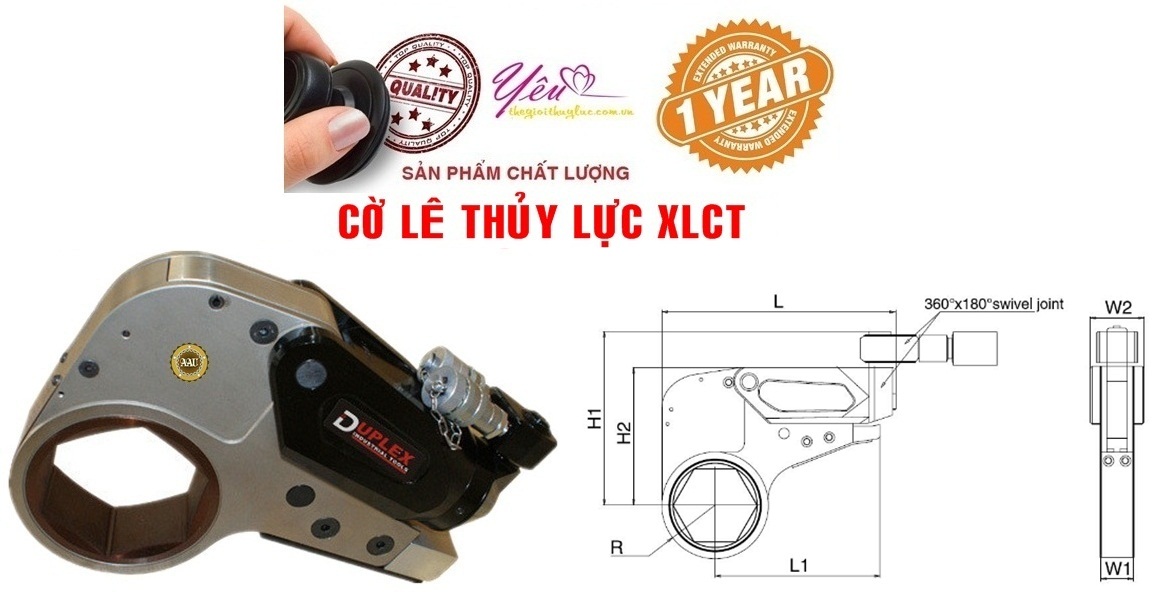 Co le thuy luc, co le thuy luc dang trong 1017 - 10452 N.m, Low Profile Hydraulic Torque Wrench, http://thegioithuyluc.com.vn